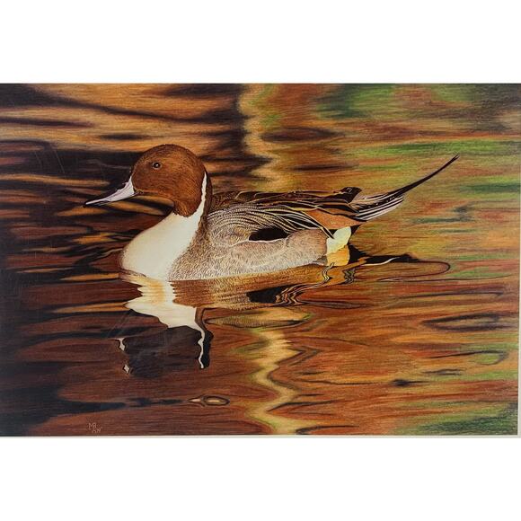 An Evening Stroll by Michael Brown Print Montana Ducks Unlimited Cabin Rustic - Picture 1 of 9